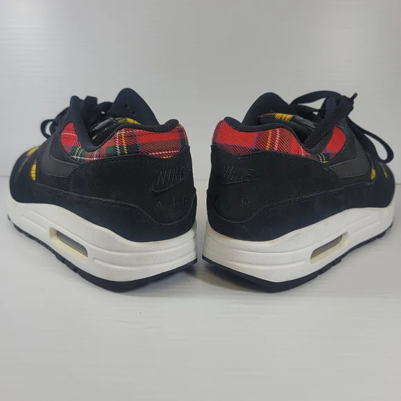Nike Air Max 1 SE Tartan Women's Sneakers Size 8 Black Plaid Shoes Rare Used - Picture 8 of 11